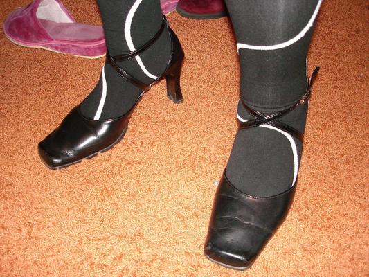 Patterned black Pantyhose